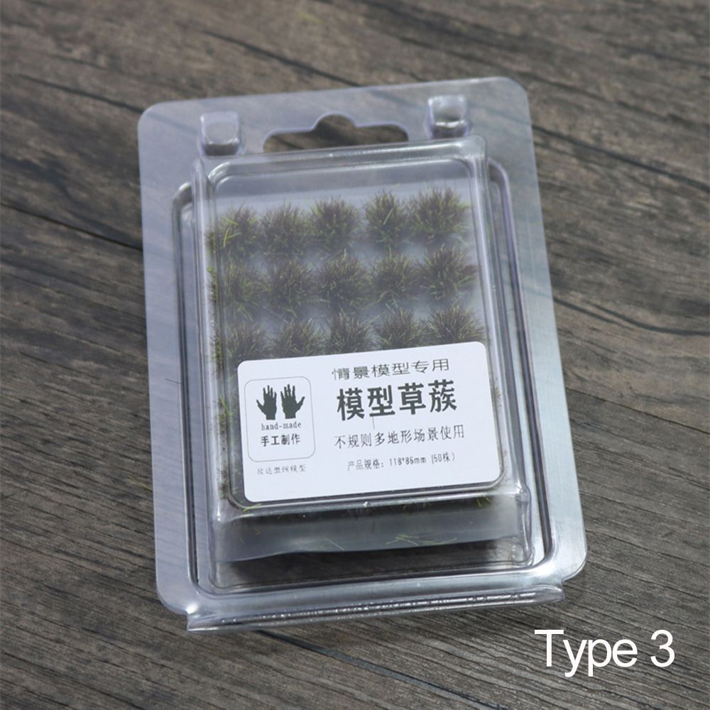 50PCS 5mm Landscape Multi-terrain Sand Table Scene Simulation Model Plant Cluster Miniature Grass Bushes Artificial Grass Tufts: type 3