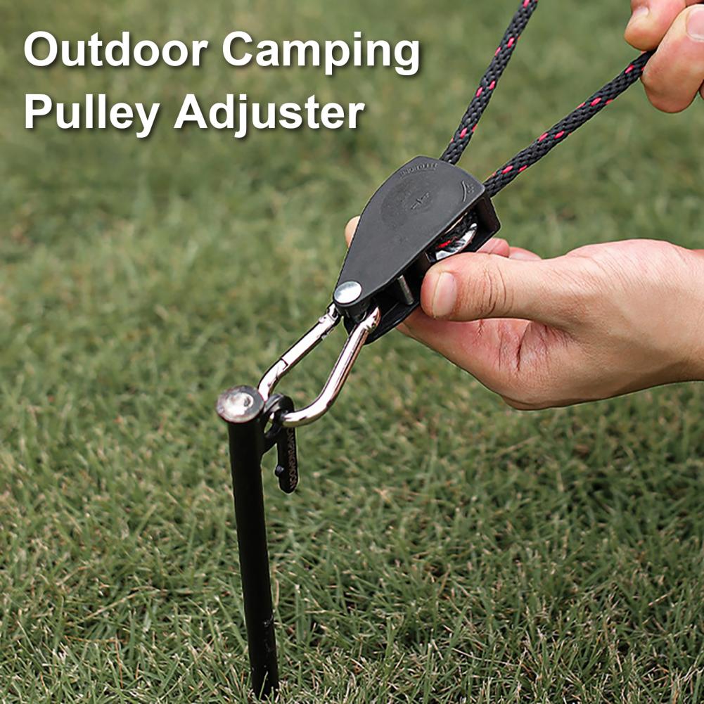 Sturdy Pulley Wheel Solid Adjustable Lightweight Pulley Sling Lifting Rope Hook Ratchet Load