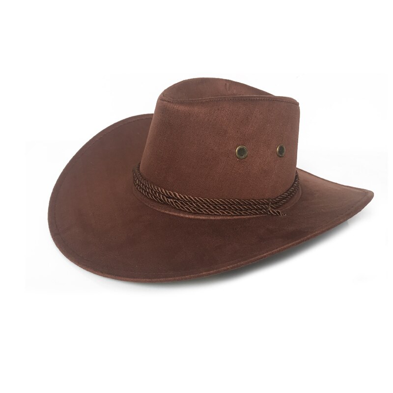 Cowgirl Sun Hat Faux Leather Cowboy Hat Men and Women Travel Caps Western Hats Chapeu Cowboy 9 colors YY0270: Coffee cowboy hat