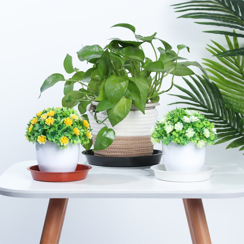 3Pcs Durable Kunststoff Pflanze Untertasse Heavy Duty Drip Trays Kunststoff Tray Untertassen Runde Blume Topf Indoor Outdoor Garten Zubehör