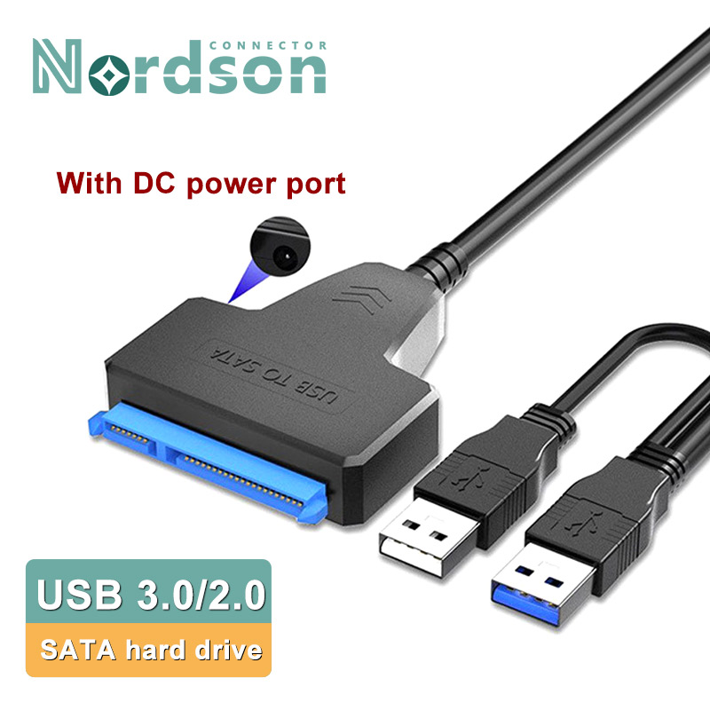 Kabel adapter USB 3.0 robić dysku twardego SATA robić zewnętrznego dysku twardego HDD SSD 2,5/3,5 cala Podwójny adapter USB z zasilaczem DC