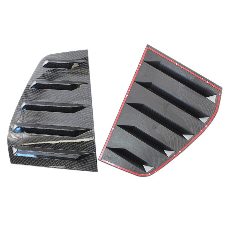 Cubierta de rejilla de ventana de aspecto de carbono, cubierta de ventilación lateral y trasera, embellecedor de postes de pilar de puerta, 8 Uds., 1 par