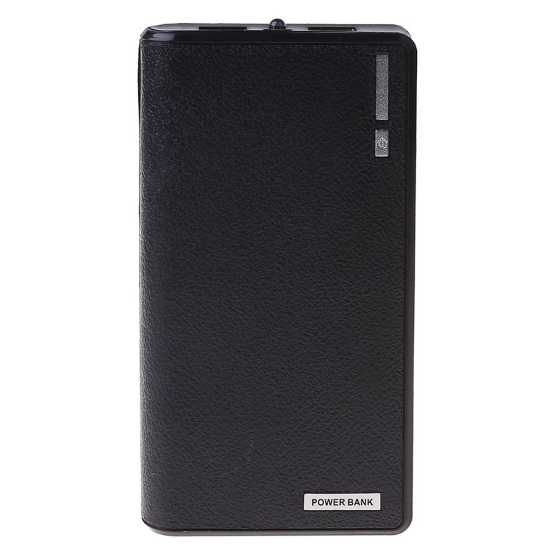 Dual USB Power Bank 6x 18650 Externe Backup Batterie Ladegerät Box Fall Für Telefon: Black