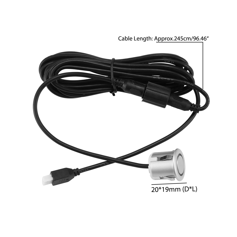 4pcs 19mm 12V Car Parking Sensor Kit Reverse Backup Sensors Buzzer Sound Alert Indicator Probe System