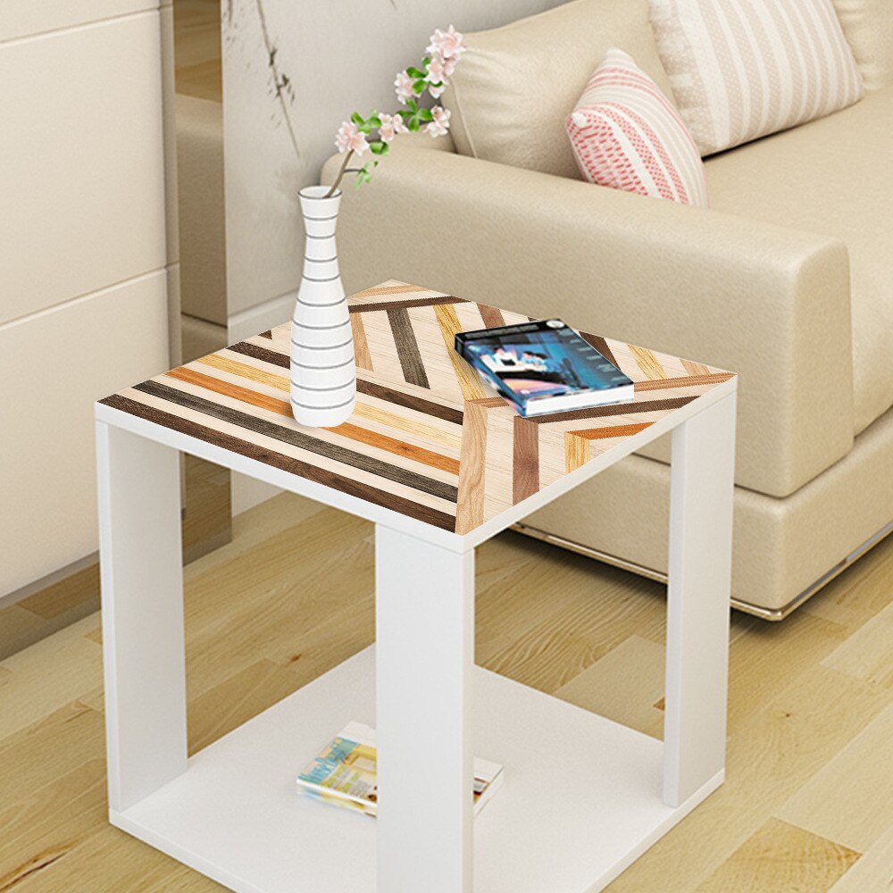 Autocollants de Table en PVC Style Grain de bois, 55x55CM, pour café Bar, autocollant de rénovation de bureau, bricolage, housse de nappe imperméable