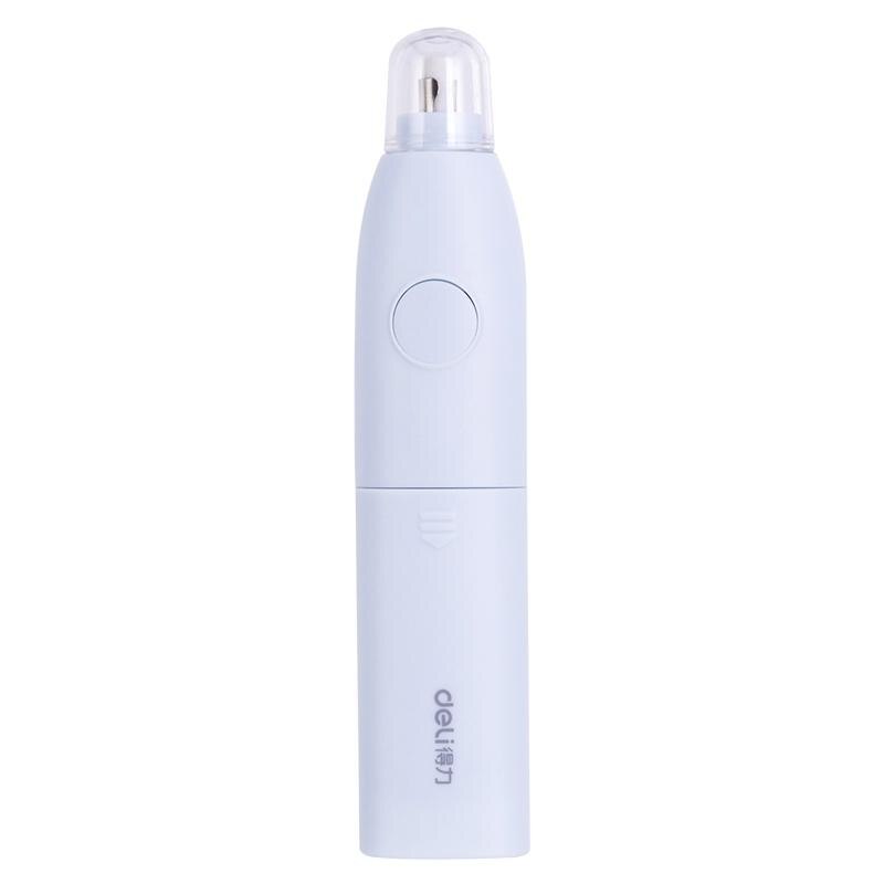 Deli 71073 Electric Eraser Battery Driven Drawing Office Learning School Supplies Rubber Stationery For Kids Pen Shape Eraser: sky blue