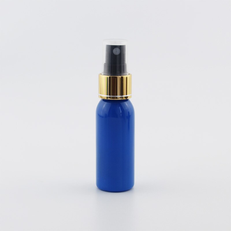 30ml Kleine Plastic Hervulbare Flessen Met Gouden Aluminium Sproeier Pomp 30cc X 50 Mist Spray Container Mini Parfum fles