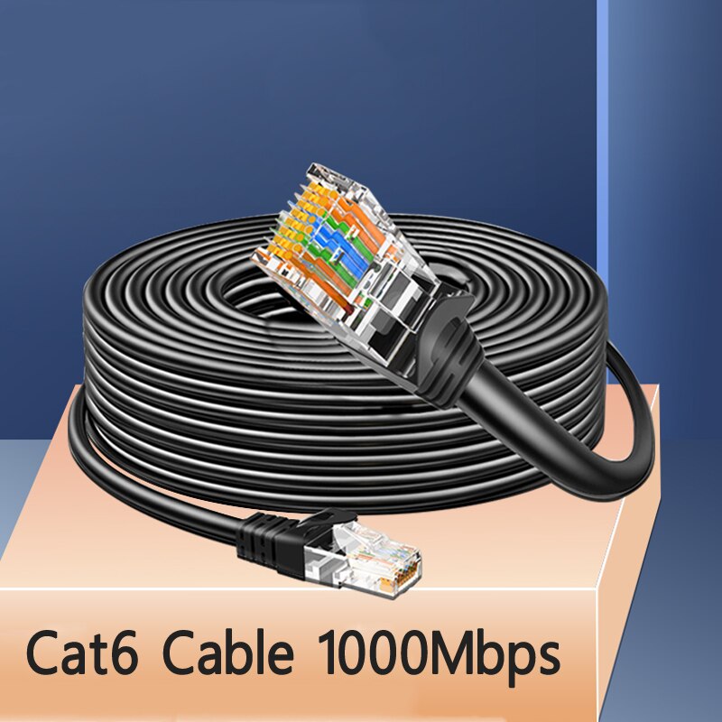 Cat6 Ethernet Cable 1000Mbps Laptop Router RJ45 20m Cat 6 Cable Network 10m 30m 50m Lan Cords for TV Box Internet Cable Cat 20m