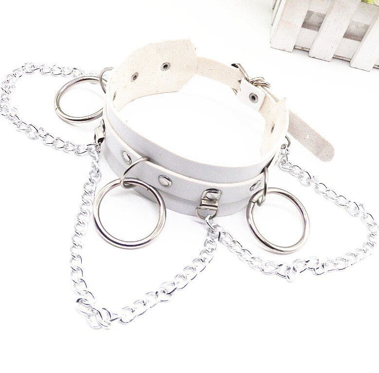 WKOUD EAM Neue Punk Joker Hip-hop Halskette Halsband Schmuck Halskette Dame Flut PF328: white