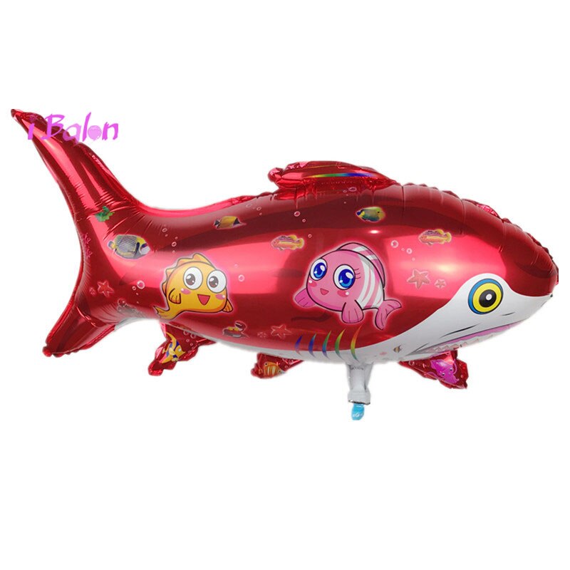 10 Stuks 80*50 Cm Zee Dier Ballon Verjaardagsfeestje Haai Lucht Opblaasbare Decoratie Marine Thema Speelgoed Baby shwer: SP0050602 red