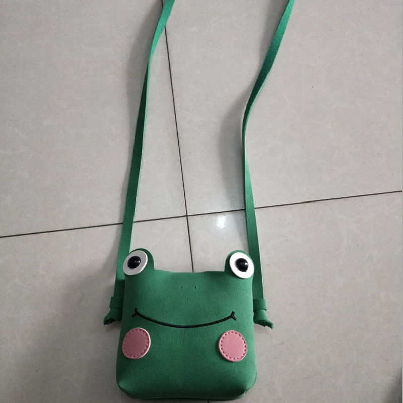 Cute Mini Bags Children Handbag For Girls Cartoon Frog PU Leather Shoulder Bag Kids Messenger Bags