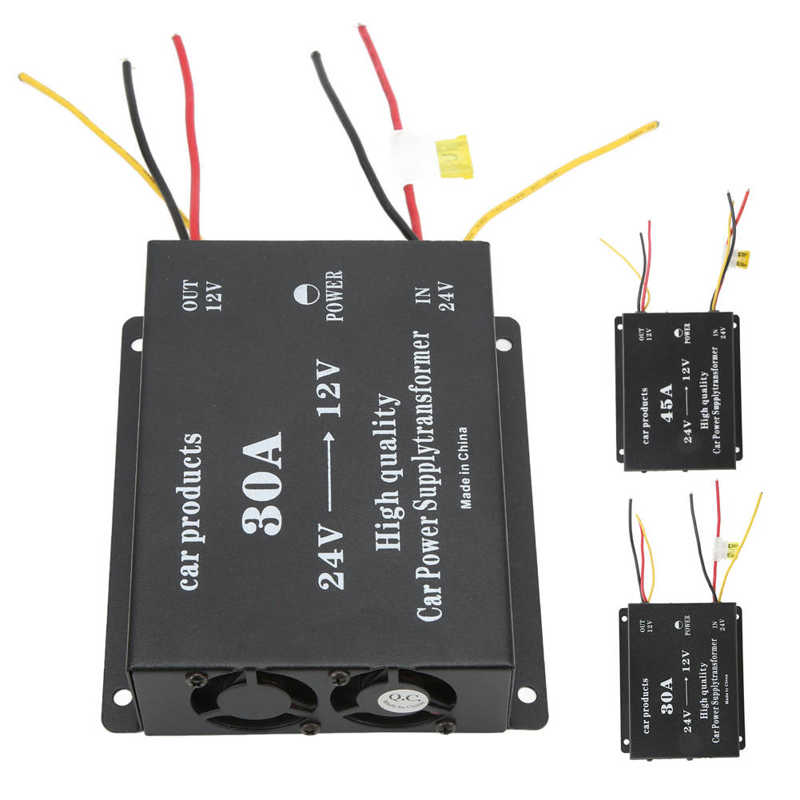 24V To 12V Converter Short Circuit Protection DC24V To 12V Car Voltage Reducer Safe Reliable for Buses