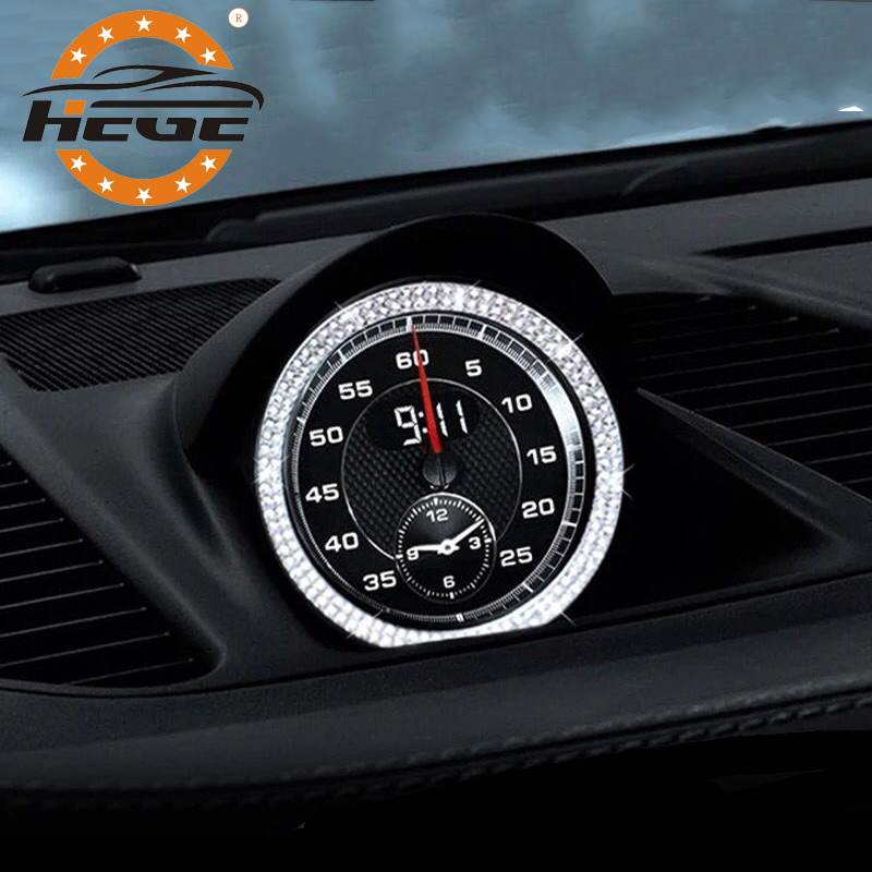 Auto Centrale controle kompas klok diamond Decoratie sticker voor Porsche Cayenne 911 Macan Panamera legering Interieur stickers
