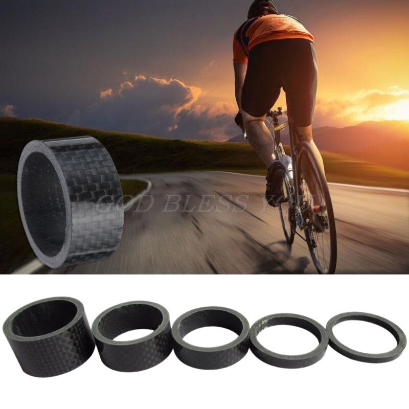 Espaciadores de horquilla de fibra de carbono para bicicleta, junta de anillo para bicicleta, arandela frontal para bicicleta de carretera, espaciadores para manillar de bicicleta, triangulación de