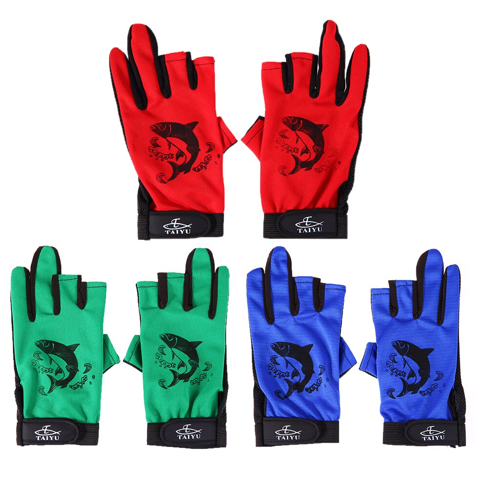 1 par de guantes de pesca antideslizantes guantes de ciclismo 3 medio dedo 2 guantes deportivos transpirables de dedo completo elástico guantes de la pesca
