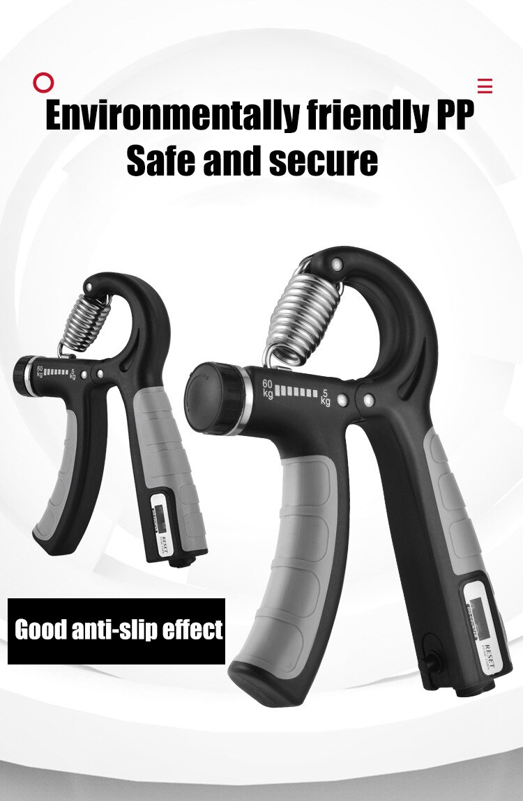 R-Shape Adjustable 10-130 lbs Hand Grip with Counter Sports Strength Exercise Strengthener Gripper Spring Finger Carpal Expander