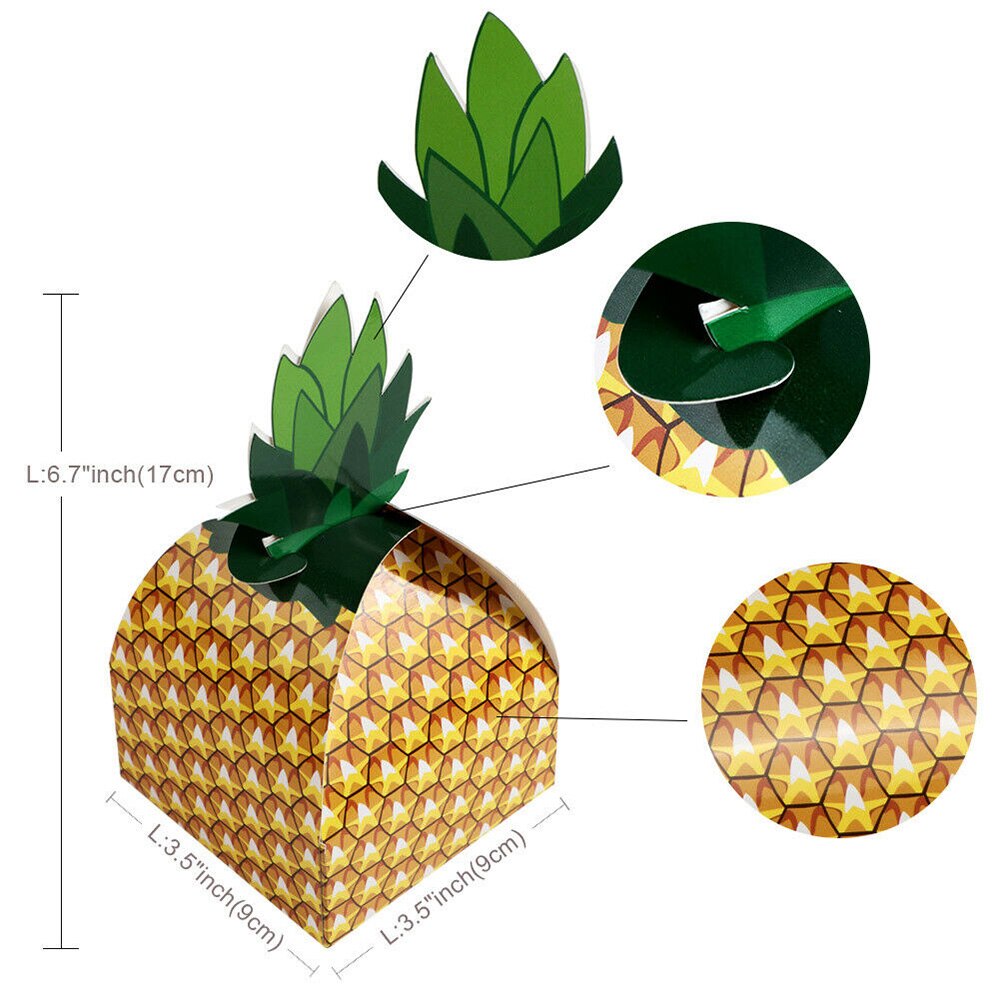 24 Stks/set Papier Ananas Tas Ananas Snoep Zakken Diy Bruiloft Gunsten Dozen Snoep Thuis Birthday Party Benodigdheden