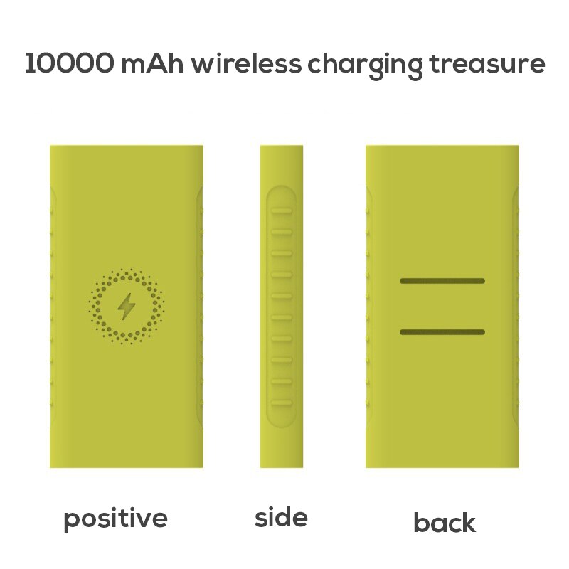 10000Mah Voor Xiaomi Draadloze Opladen Powerbank Cover Soft Rubber Silicone Bescherm Case Cover Skin Sleeve Protector Shell Gevallen