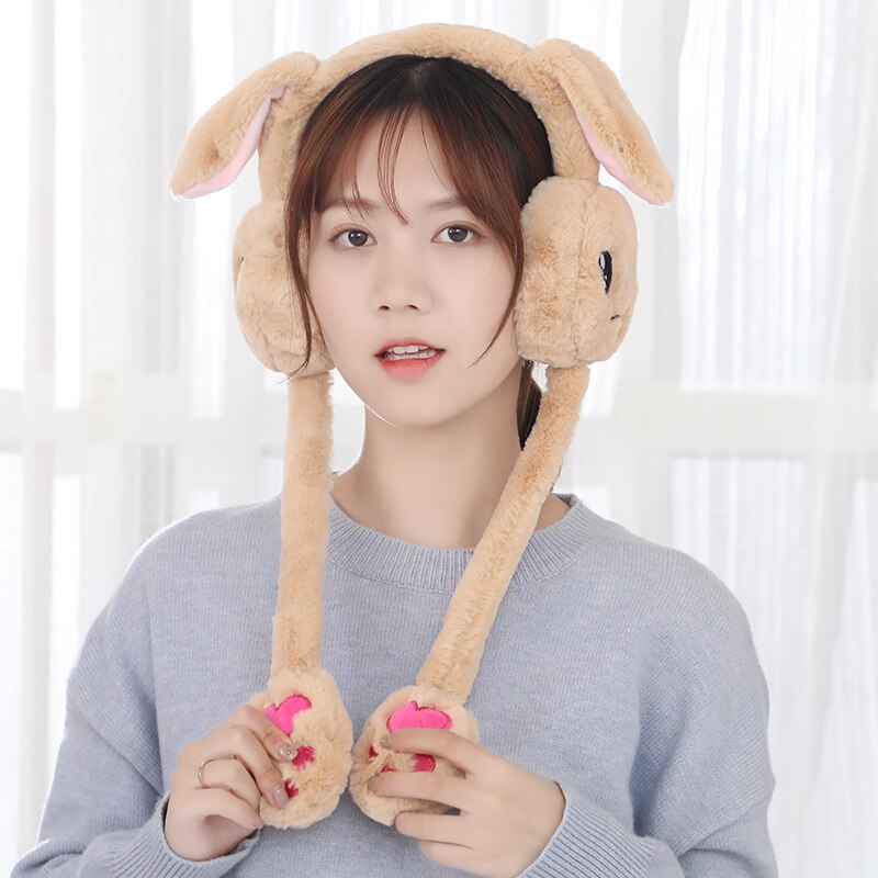 Earmuffs Headphones Fur Skiing Earmuffs Ear-Warmer Teenage Adult Winter Lovers Women Plush Girl Plain Autumn: Light khaki