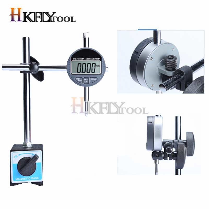 Costmagnetic Stand Met Fijnafstelling & Meetklok 0-10Mm Met Magnetische Voet 12.7Mm Digitale indicator Meten