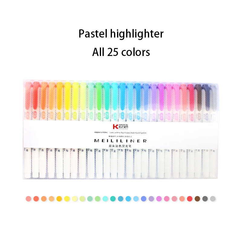 3/5/10/25 Farben Textmarker Pastellmarker Doppelspitze Fluoreszierender Stift für Kunstzeichnungen Kritzeln Markieren Schule Büromaterial: Marine Blau