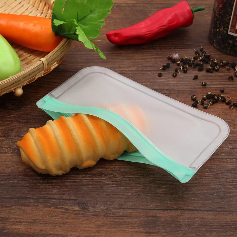Reusable Silicone Food Storage Bags Leakproof PEVA Fruit Food Freezer Bag Fruit Meat Milk Organizer Ziplock Kitchen Supplies