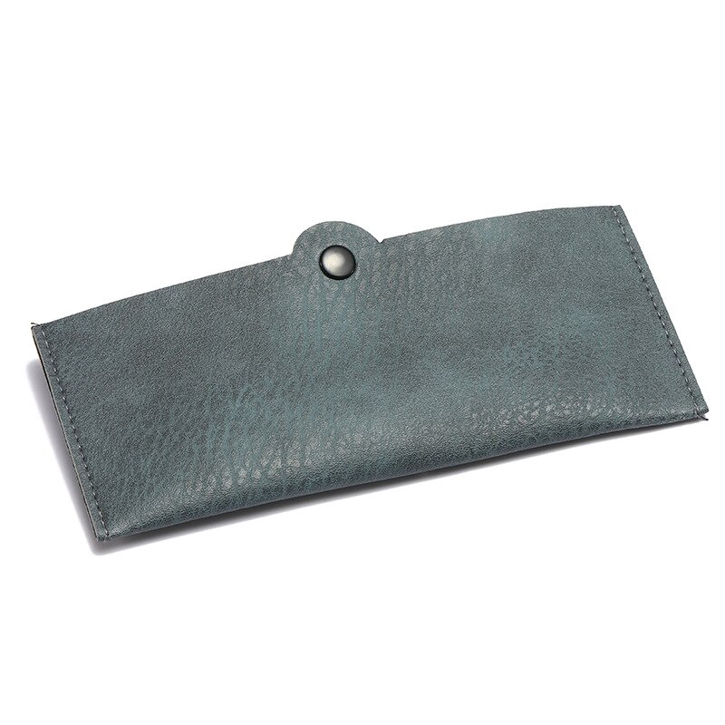 Elbru Lederen Bril Zakken Zachte Brillen Frame Zonnebril Gevallen Opslag Anti Kras Waterdichte Leesbril Bril Zak: Blue B