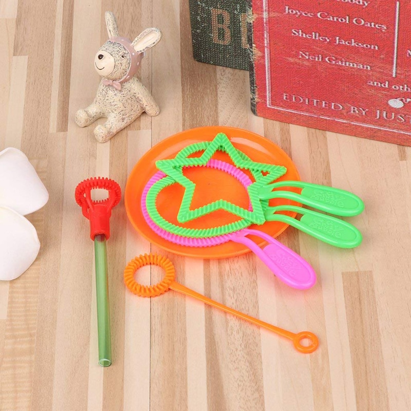 6 Stks/set Blazen Bubble Voor Outdoor Speelgoed Grappige Bubble Wand Tool Zeep Bubble Concentraat Stok Zeepbellen Bar Willekeurige kleur