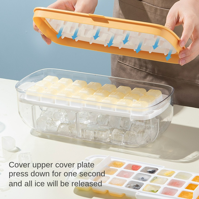 Forms for Ice Block With Cover Silicone Mold Silica Gel Ice Lattice Double-layer Creativity Molds Cube Tray Kitchen Tools Dining