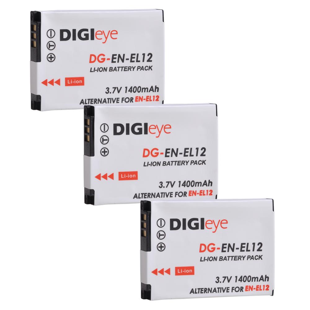 1400mAh EN-EL12 ENEL12 es EL12 batería para Nikon Coolpix A1000 B600 W300 A900 AW100 AW110 S6300 S8100 S8200 S9300 S9400 P310: 3 battery