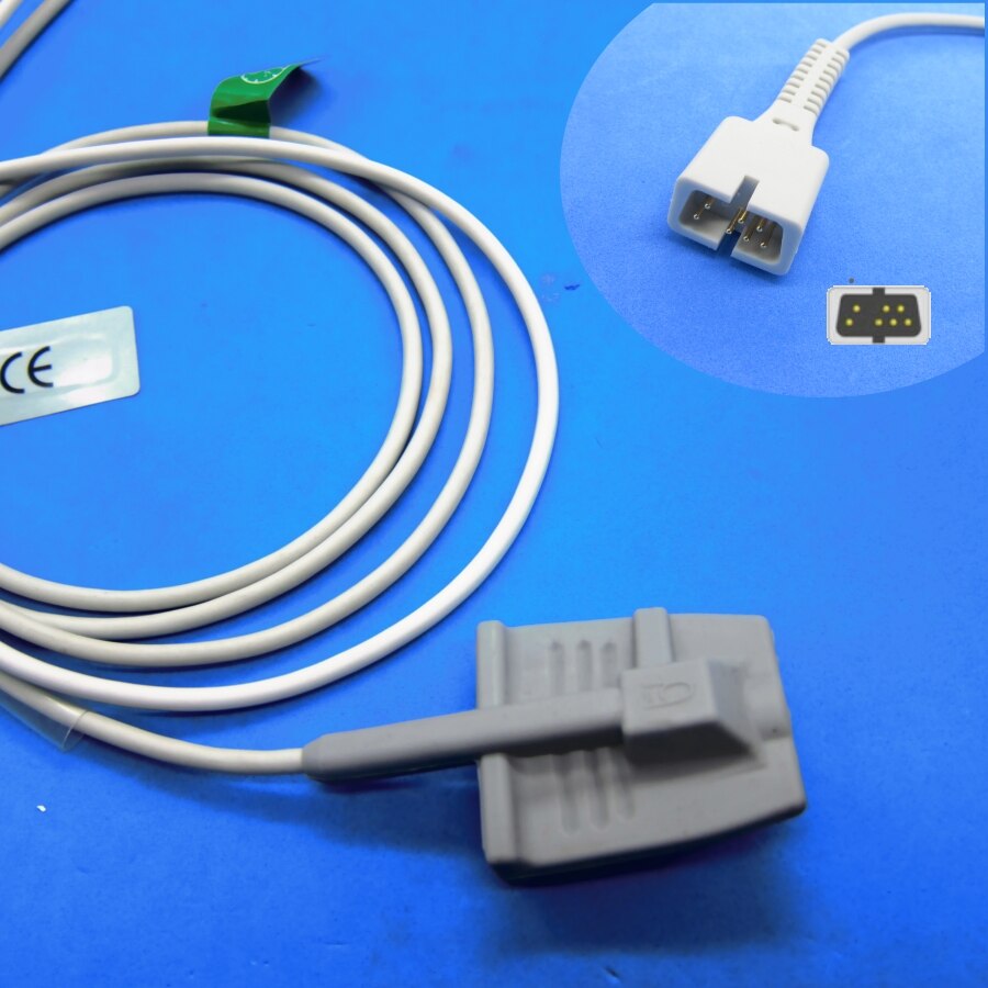 Kort kabel awt voksen finger clip spo 2 sensor for kina biolight blt  m9500,m7000 m69 digital: Voksen silikon