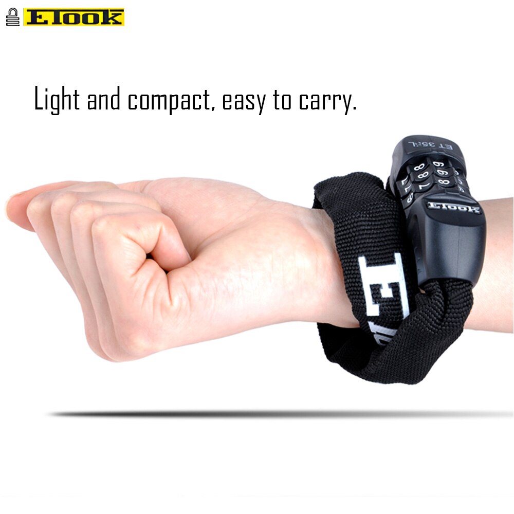 Etook Chain lock Lock Scooter Bike Mini Short 45CM Cafe Lock Portable Password Digital Chain For Road Bike MTB ET355-S