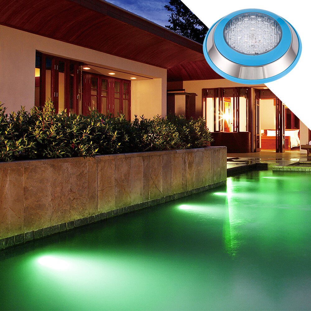 24 LED Underwater Swimming Pool Light Multi-Color 12V 24W with RGB Remote Controller Outdoor Lighting Waterproof Underwater Lamp