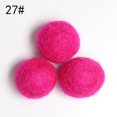 2.3cm 10Pcs 100% Wool Wool Felt Balls Lovely Diy Round Wool Ball Colorful Pom Poms craft Supplies handcraft Home Decro: 27 yan zi