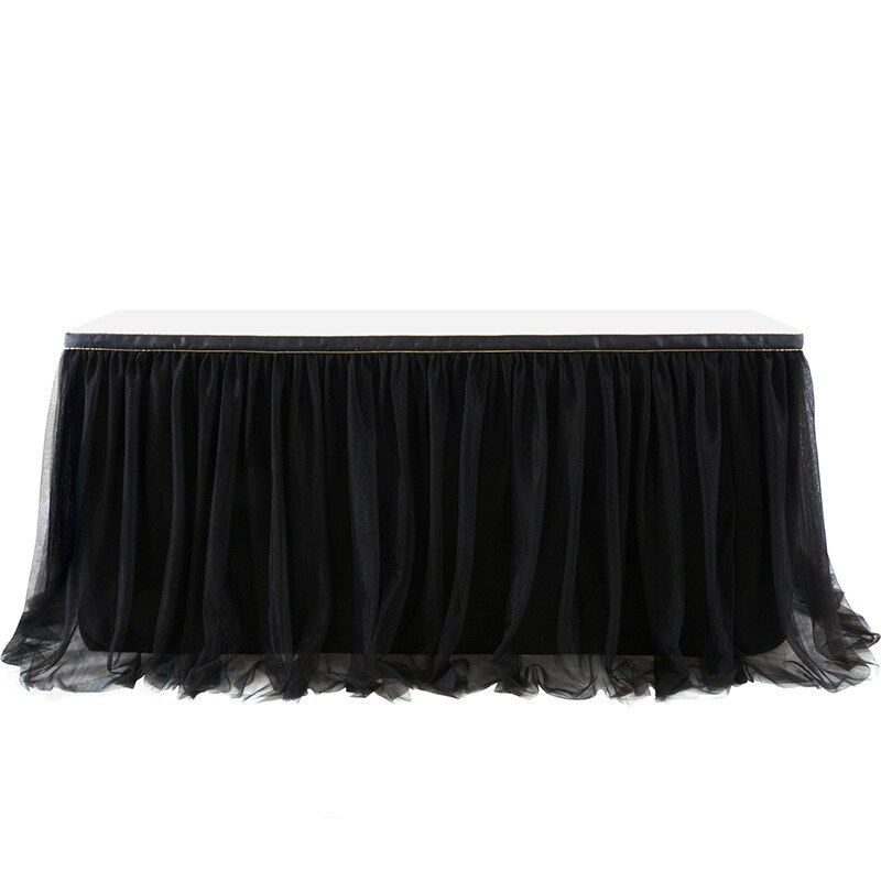 185 X77cm Table Skirts Tulle Table Cloth Tutu Table Skirt for Wedding Decorations Kids Birthday Party Baby Shower Home Decor: Black