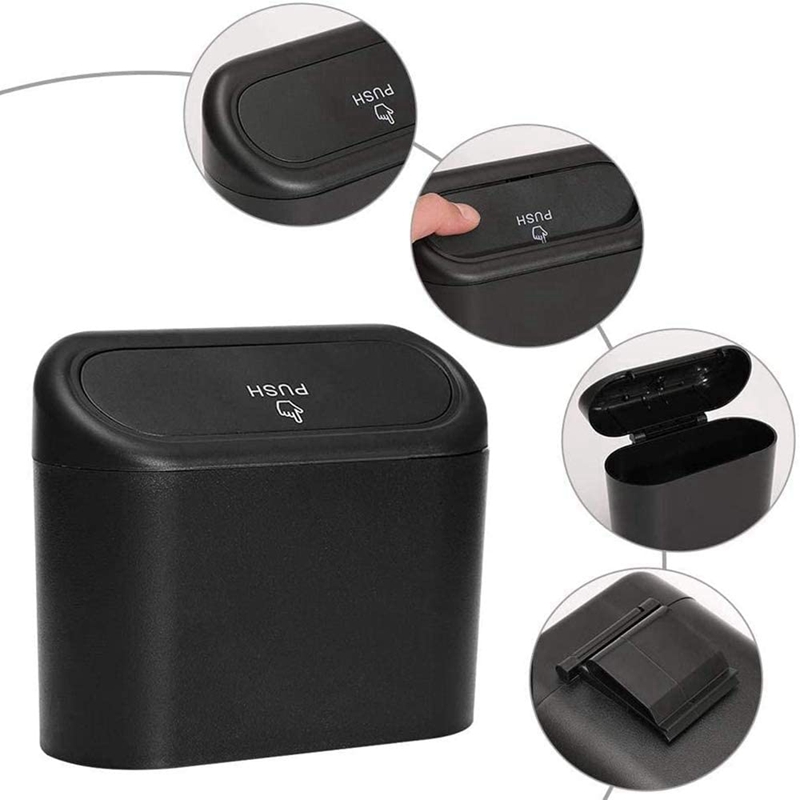 2Pcs Car Multifunctional Trash Can with Lid Car Trash Can Waterproof Portable Trailer Trash Can for Car Office Kitchen