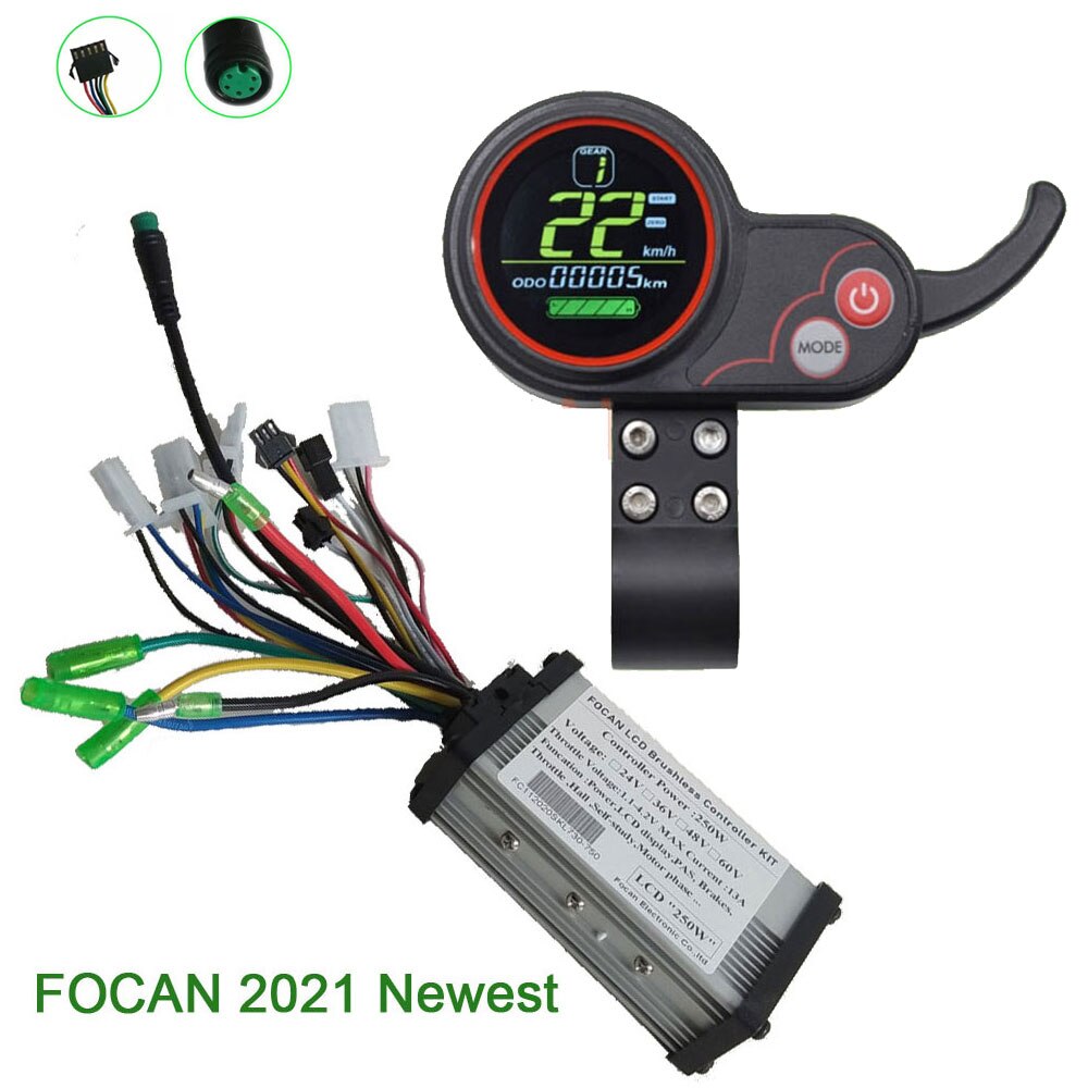24V 36V 48V 60V 250W 350W E-BIKE Motor LCD Display LH-100 Panel Thumb Throttle Electric Bicycle Scooter Brushless Controller Kit