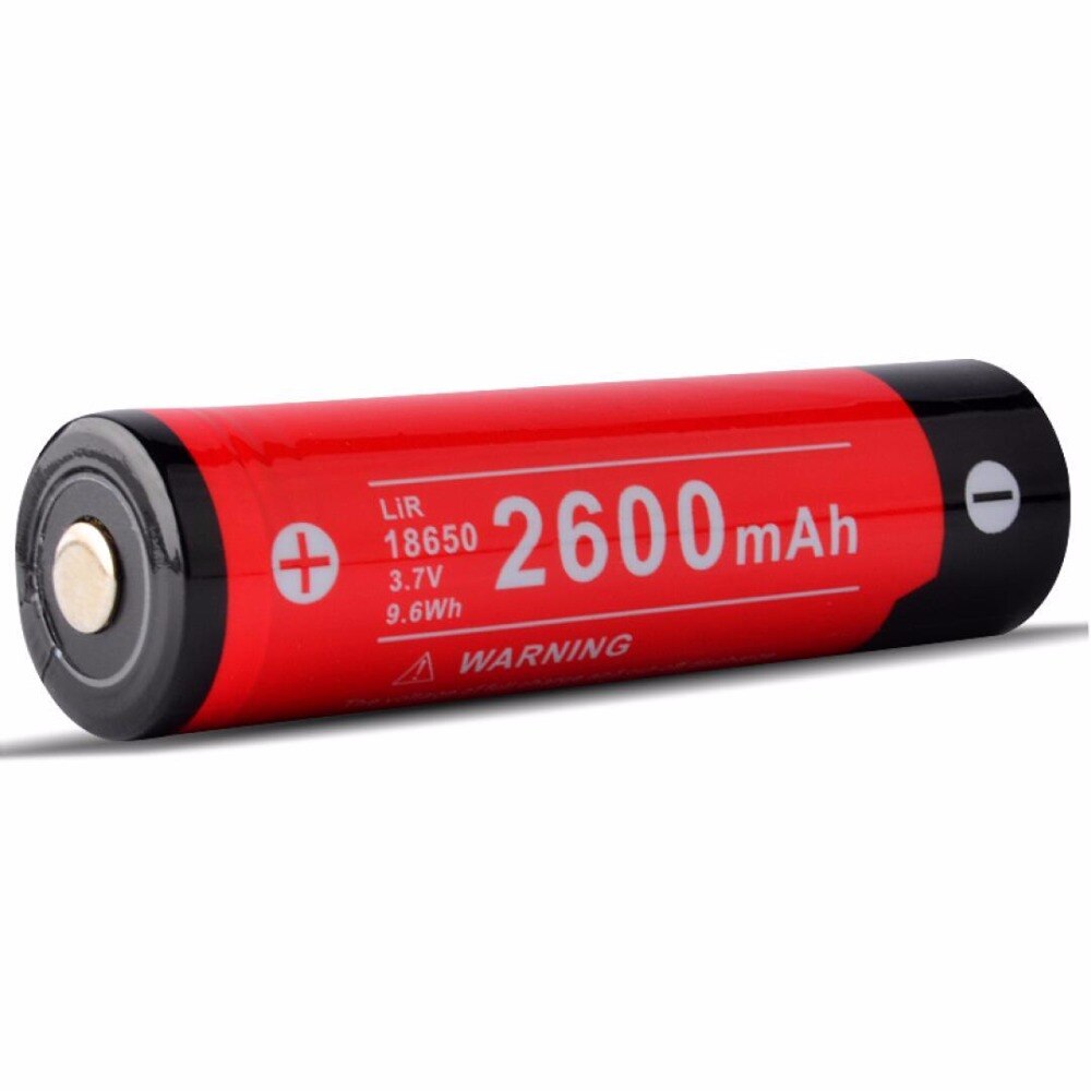 Bateria recarregável 2600 de lítio-íon, 18650 mah, para lanterna led clarus, proteção múltipla