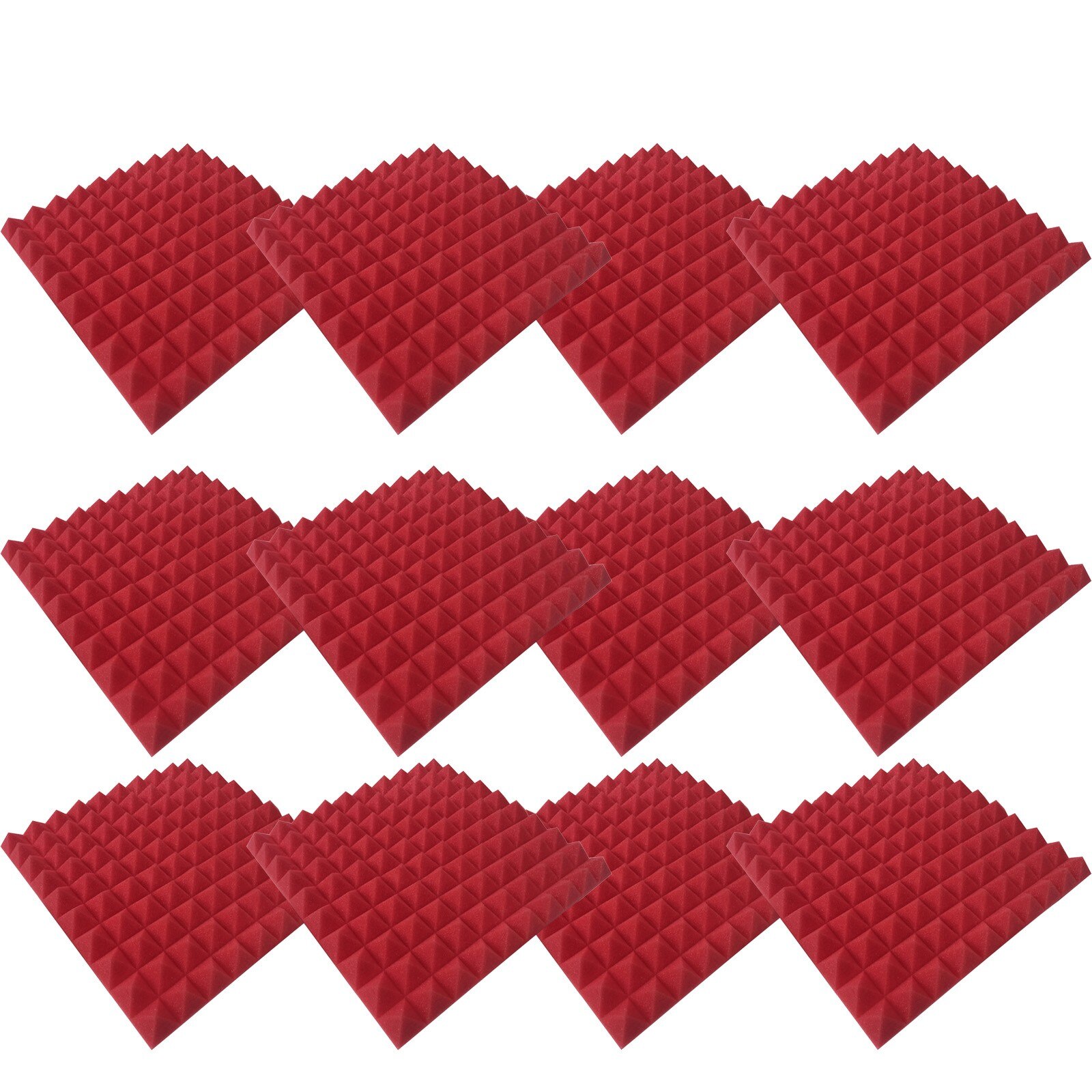 6pc Home Scene Layout, Sound-absorbing Foam Wall, Indoor Sound-absorbing Soundproofing Foam Sound-absorbing Noise Sponge#g30: Red
