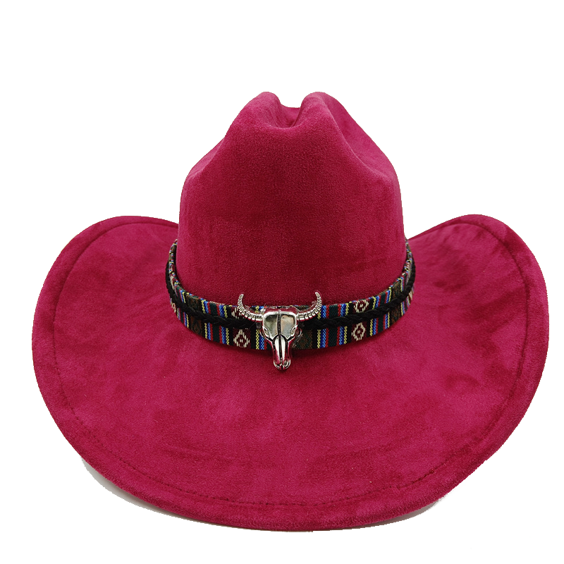 Cappello da cowboy viola nuovi accessori per cappelli da cowboy cappello da cowboy cappello in materiale scamosciato nuovo cappello da cavaliere da uomo e da donna tutto'aperto: colorato
