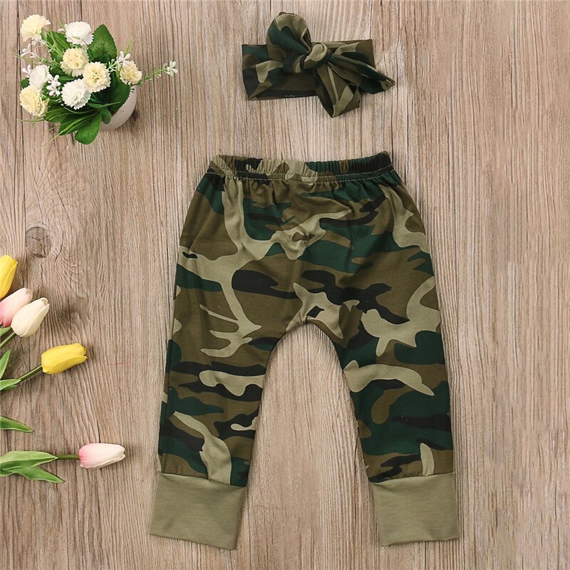 Camouflage baby tøj farens dreng pige kortærmet t-shirt toppe + bukser tøj småbørn tøj sæt 0-24m