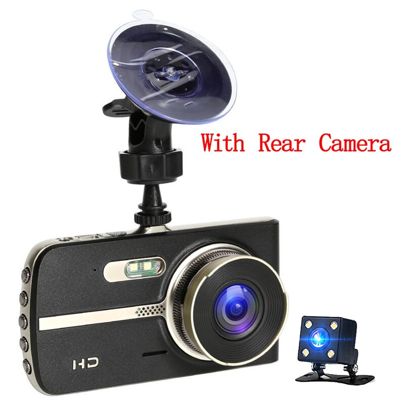 Caméra automobile FHD 1080P 4 pouces | Double objectif, Vision nocturne, capteur G, vue arrière, enregistreur Auto, caméra de tableau de bord, enregistreur vidéo Dashcam DVR: Dual Camera / 16G