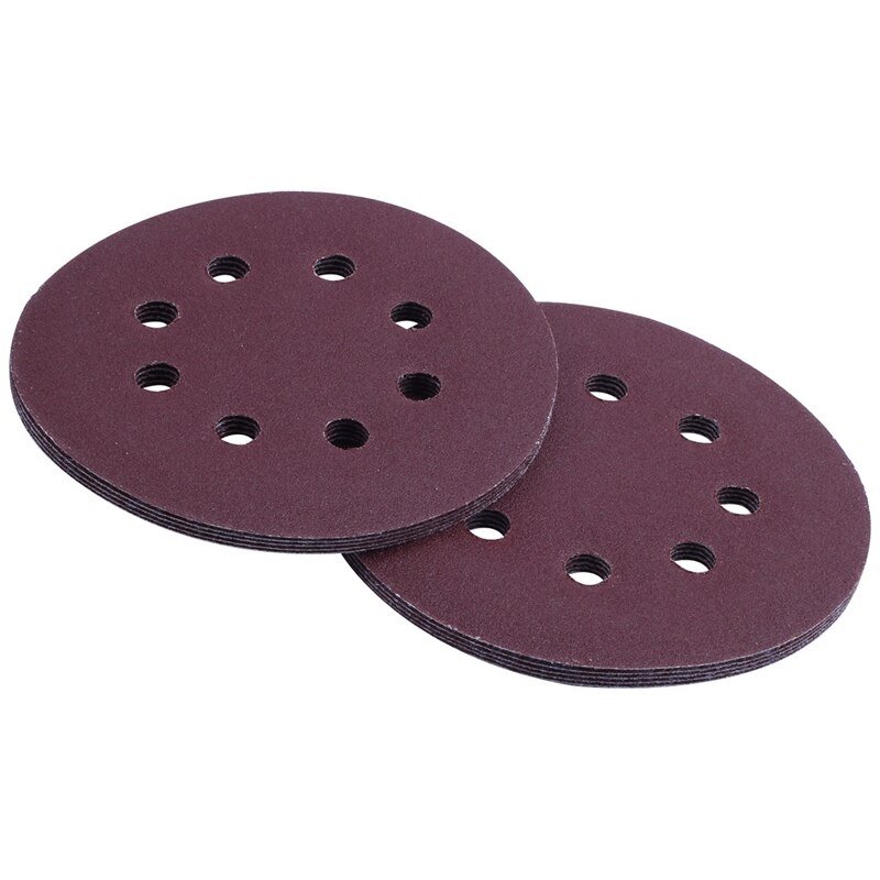 50Pcs 125Mm Orbital Sander Sandpaper Discs 40,60,80,100,120G Grit Sanding