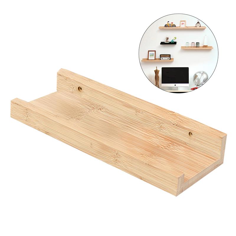 Estante de pared de bambú flotante repisa de almacenamiento de pared estantes de pared arte de pared para la decoración del hogar