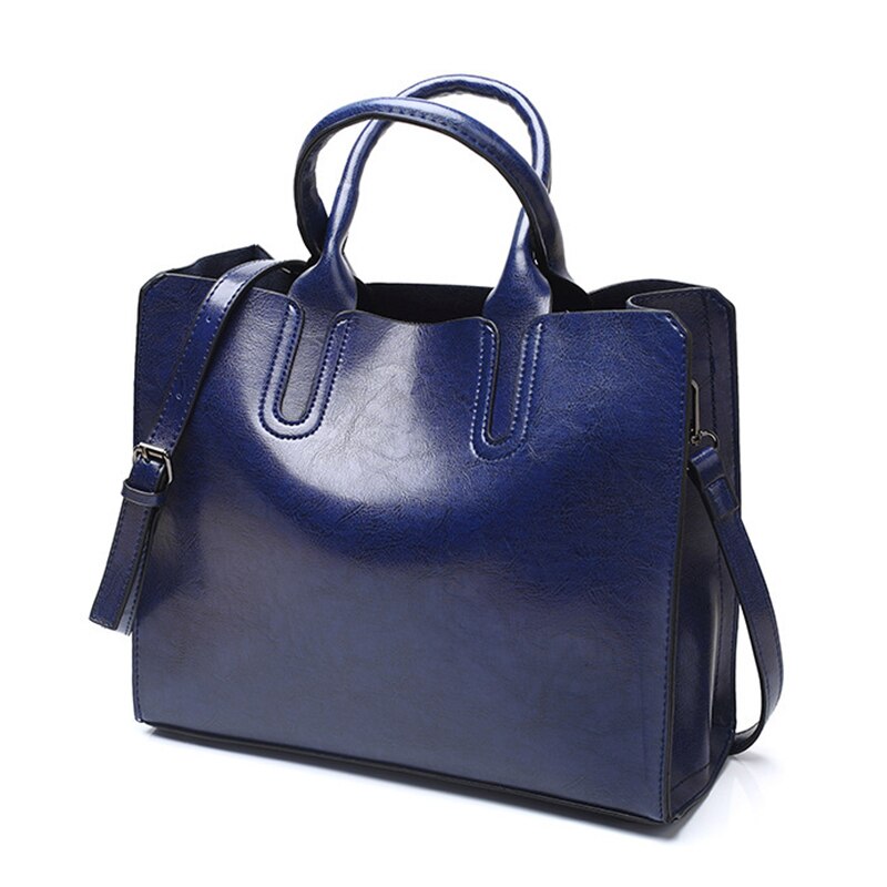 PU Leather Handbags Women Big Bag Ladies Shoulder Messenger Bag Female Bags Large Capacity Casual Totes Woman Bags: Blue