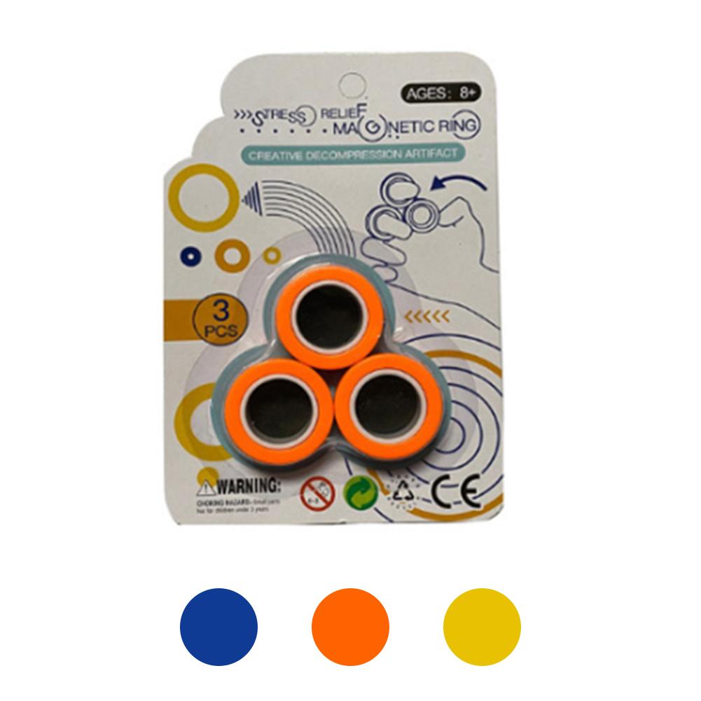 Magnetisk ring legetøj farverigt holdbart unzip armbånd magisk legetøj til venner, der samler festivaler præstation: Tilfældig farve
