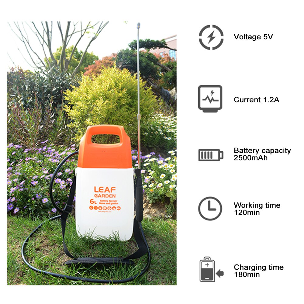 5/6/8L Elektrische Sproeier Usb Oplaadbare Lithium Batterij Tuin Spuit Smart Agrarische Pesticide Dispenser Tuin Apparatuur