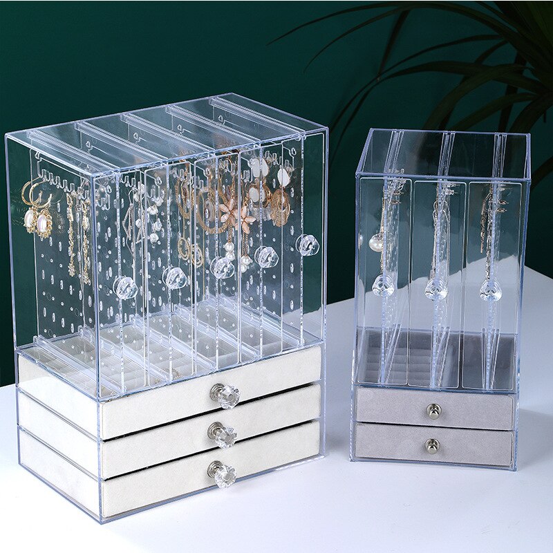 Large-capacity Acrylic Dust-proof Display Stand Transparent Drawer Type Jewelry Box Necklace Earrings Jewelry Storage Box
