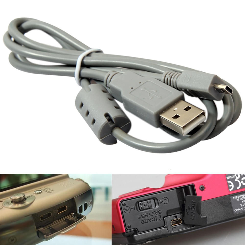 1M USB AC adapter 8 Pin Data SYNC Cable Cord for Nikon for Sony For Oylampus For Konica Minolta Camera Cybershot