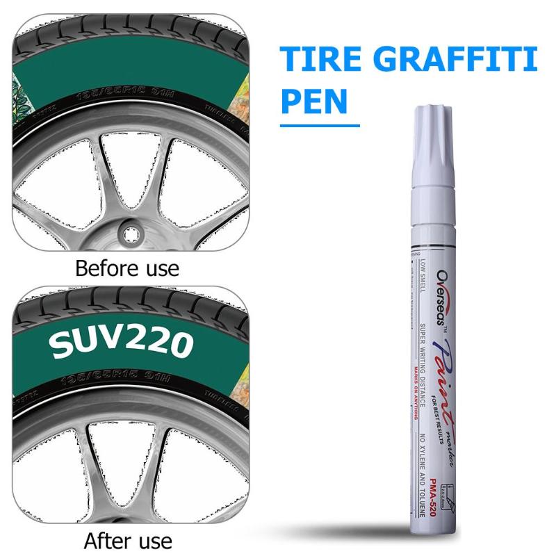 7 farver universal vandtæt permanent maling tuschpen motorcykel dæk dæk slidbane gummi metal graffiti olieagtig tuschpen